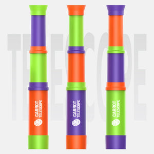Colorful 8x magnification monocular telescope for kids, lightweight educational science toy with adjustable focus