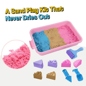 Magic Sand Play Set with tray, tools, and molds for creative, mess-free fun