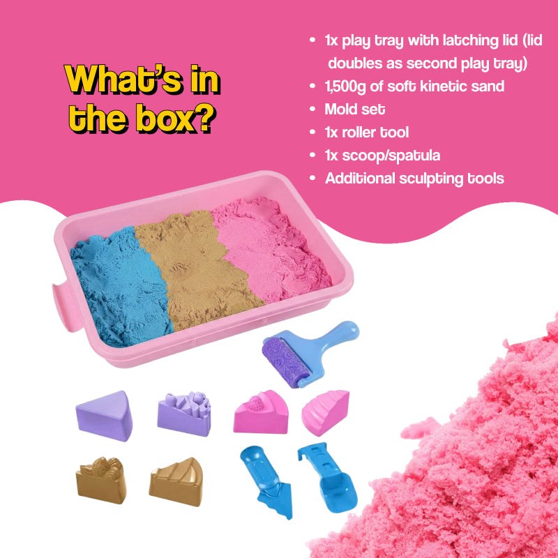 Magic Sand Play Set with tray, molds, and tools for creative, mess-free sculpting