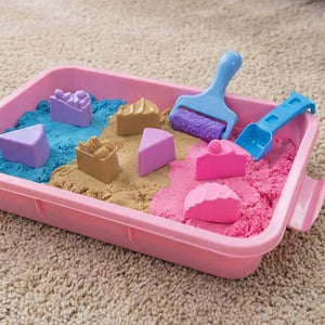 Magic Sand Play Set with molds, tools, and latching tray for easy cleanup and endless creative play