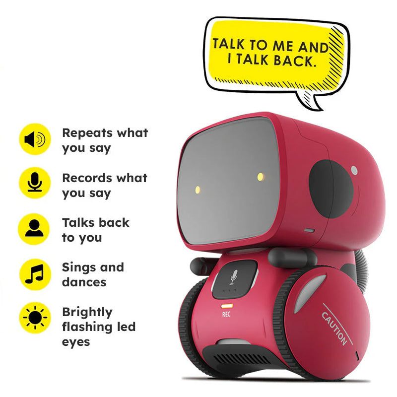 Robby the Robot interactive toy for kids with voice recognition and educational games