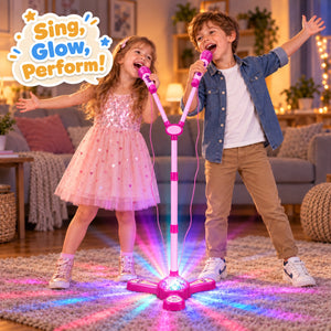Complete Karaoke Microphone Set with LED Stand