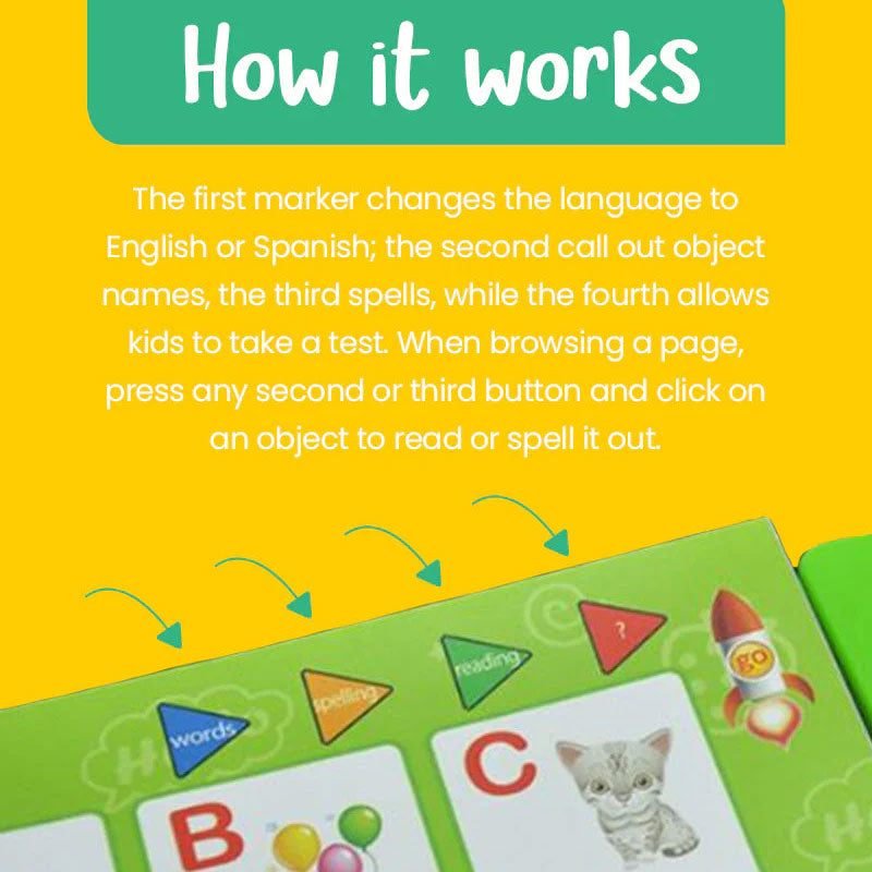 Colorful Fun Interactive Montessori Education sound book with alphabets and numbers for kids learning