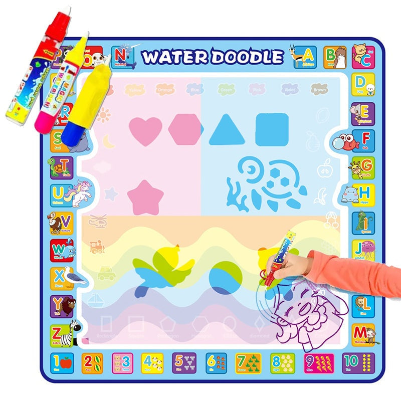 Kids Zero Mess doodle magic water drawing mat with pen and brush for mess-free creative play
