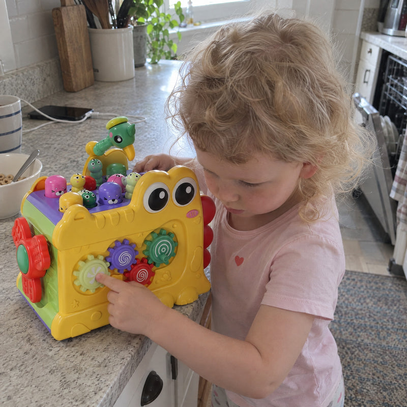 Whack-a-Mole Activity Cube with Xylophone
