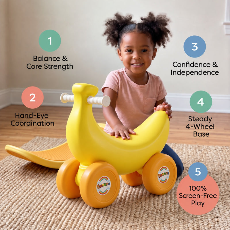 Banana-Mobile 3-in-1 Rocker, Balance Board & Ride-On – for kids ages 2–9