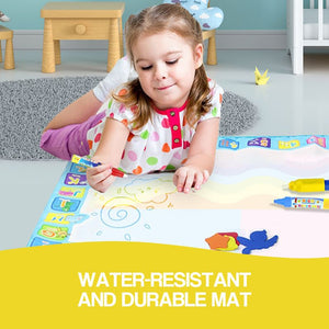 Kids Zero Mess Doodle Magic Water Drawing Mat With Pen And Brush