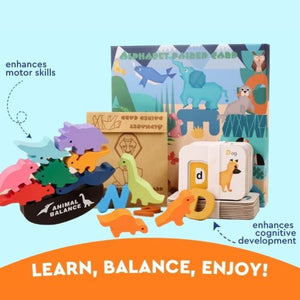 Wooden Animal Balancing Block Game