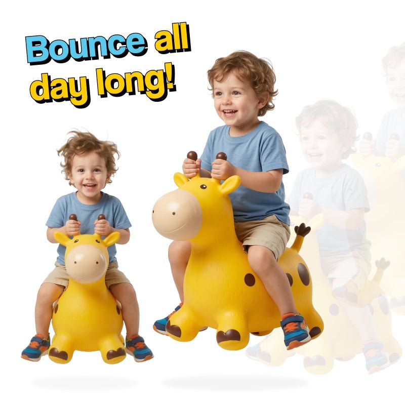 My First Bouncy Pet toddler inflatable hopper toy in red with handles and pump included