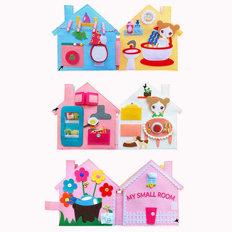 My Small Room Montessori interactive multi-activity quiet book for kids development and screen time reduction