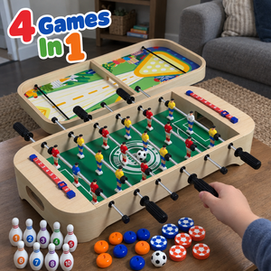 4-in-1 Wooden Tabletop Foosball Game Set – board game
