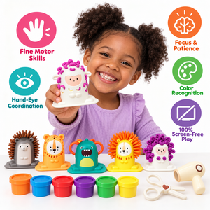 Animal Barber Clay Play Set – Montessori-inspired toy
