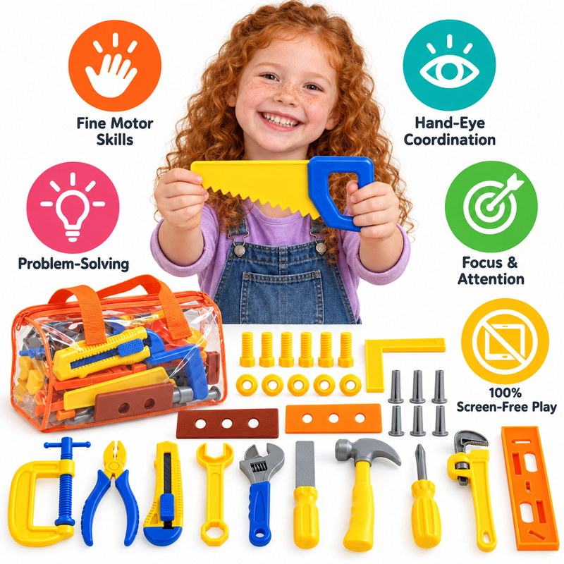 Kids Pretend Play Tool Set with Carry Bag – educational toy