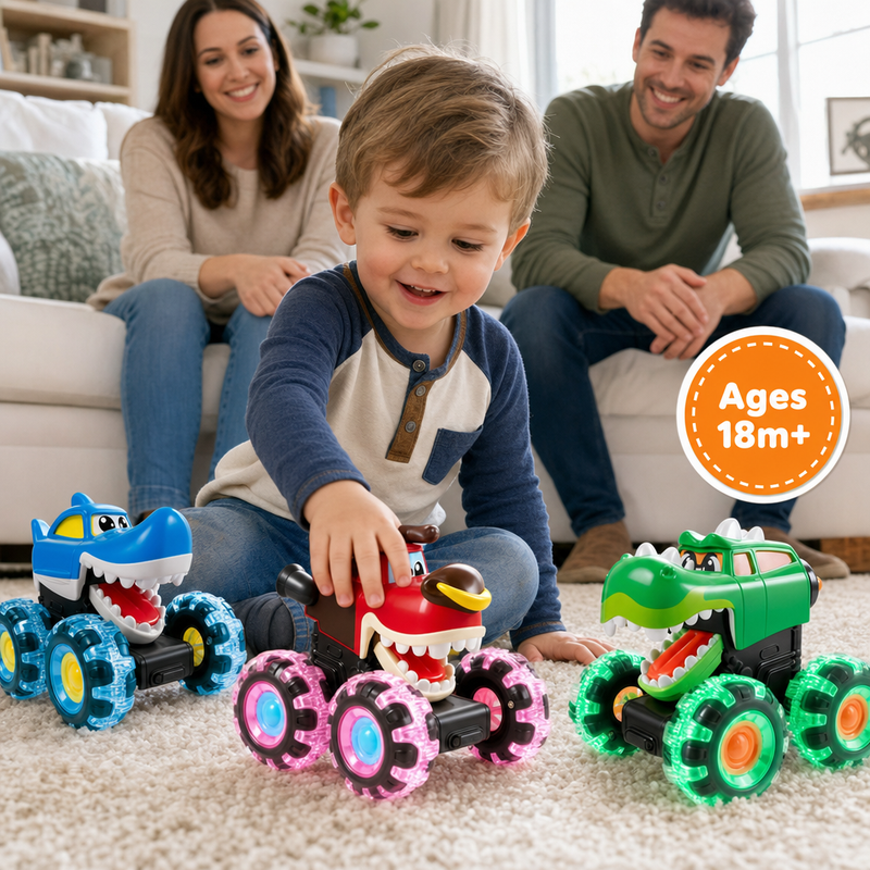 Motion-Activated Monster Truck Toy Set (view 3)