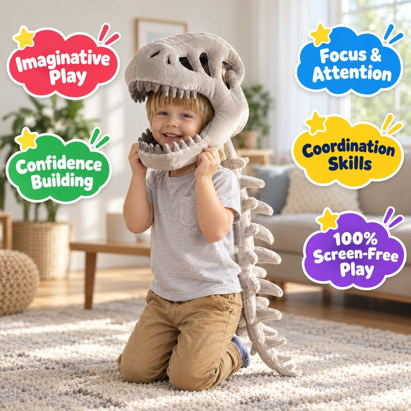 Wearable Plush Dinosaur Skeleton Costume – gift idea for kids and grandchildren