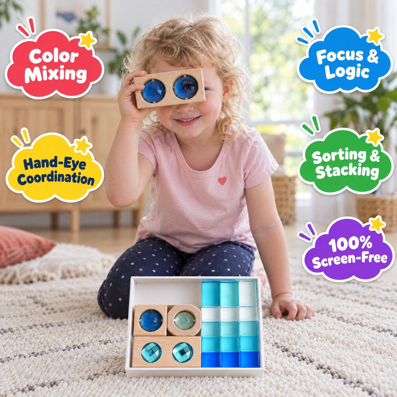 Translucent Acrylic Jewel Building Blocks – Montessori-inspired toy