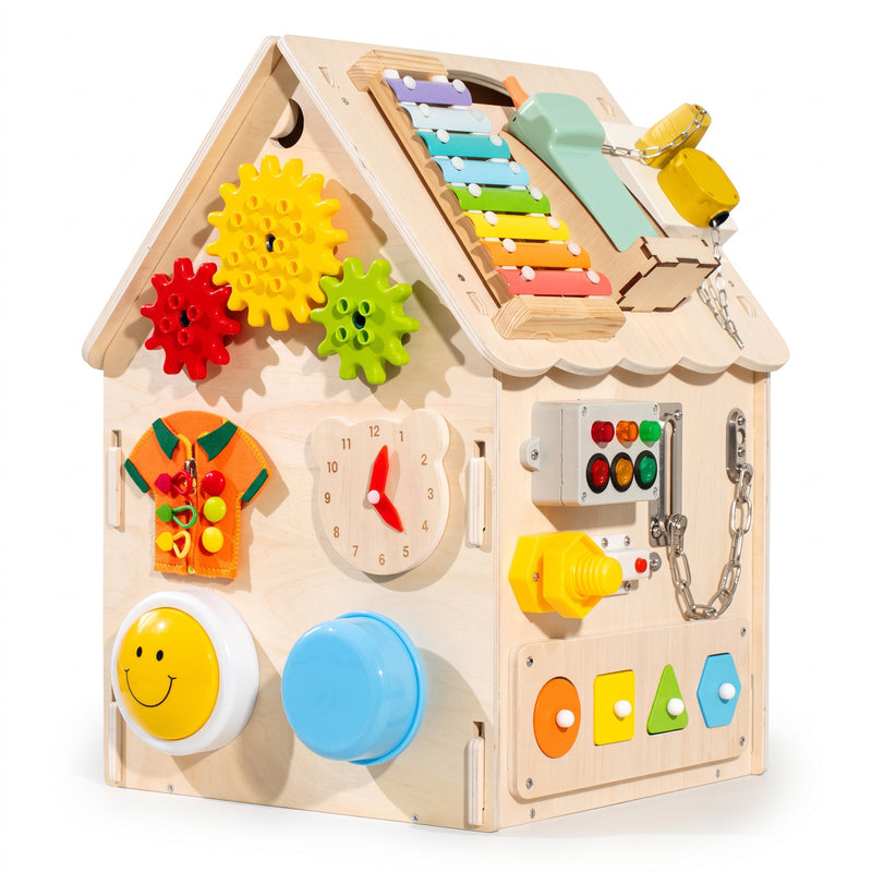 Wooden Montessori Busy House – educational toy