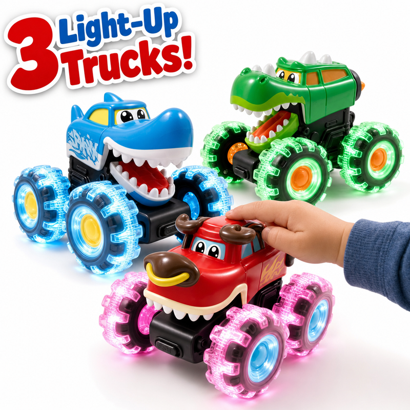 Motion-Activated Monster Truck Toy Set – gift idea for kids and grandchildren
