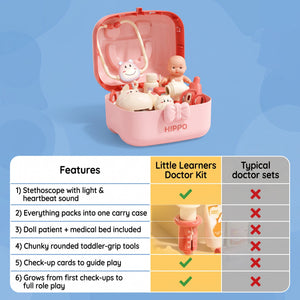 Little Doctor Play Kit with Hippo Carry Case in pink – view 7