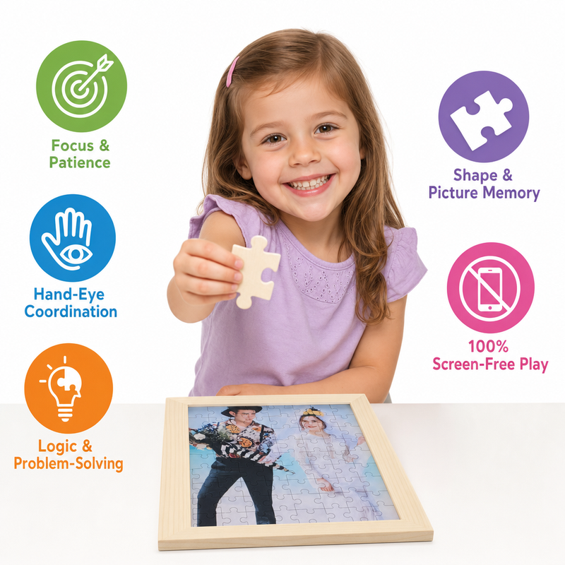 Custom Photo Wooden Puzzle 6*4 with Solid Wood Frame (view 5)
