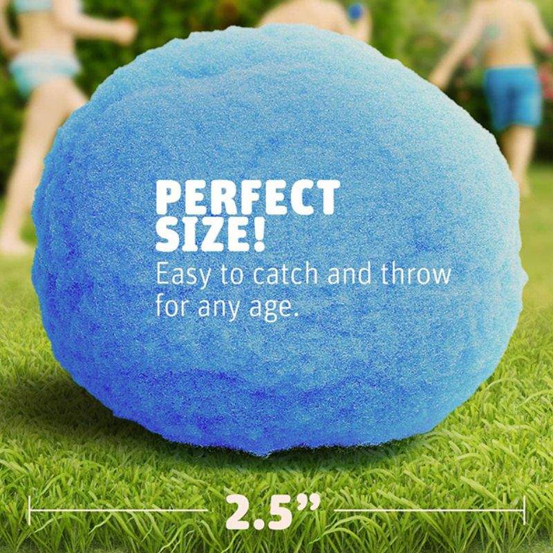 Reusable water inflated cotton balls in red, blue, and green colors for kids' outdoor water play